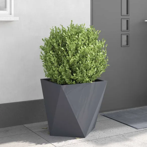 Jardinieră 2 Bucăți Antracit Oțel 50x50x50 cm - Livrare Gratuită