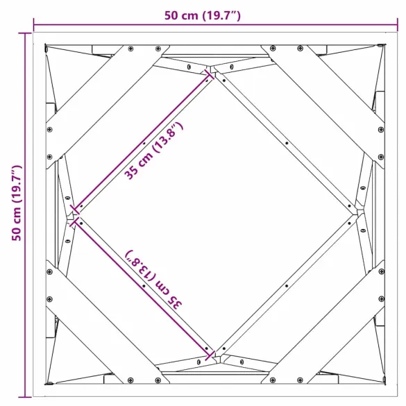 Jardinieră 2 pcs Oțel Inoxidabil 50x50x50 cm - Livrare Gratuită
