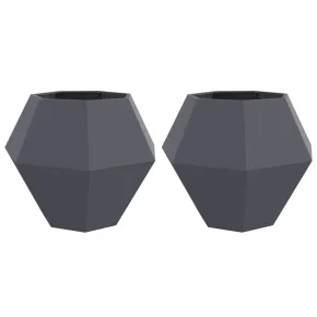 Jardinieră 2 pcs Antracit Oțel 100x100x80 cm 2