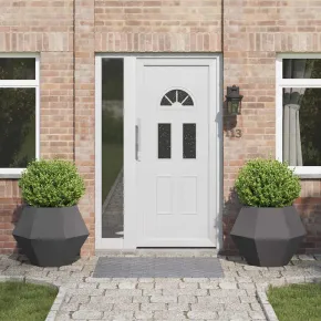 Jardinieră 2 piese Negru Oțel 75x75x60 cm | Livrare Gratuită