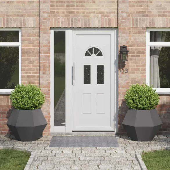 Jardinieră 2 piese Negru Oțel 75x75x60 cm | Livrare Gratuită