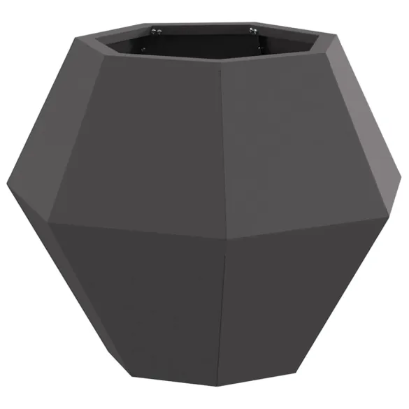 Jardinieră 2 pcs Negru Oțel 50x50x40 cm - Livrare Gratuită