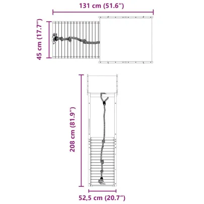 Set joacă exterior lemn pin | Turn cu perete cățărat