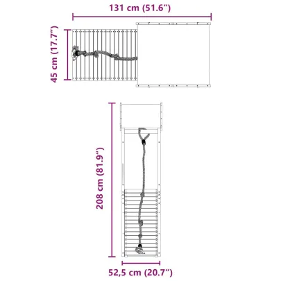 Set Joacă Exterior Lemn Pin - Turn cu Cățărare Copii