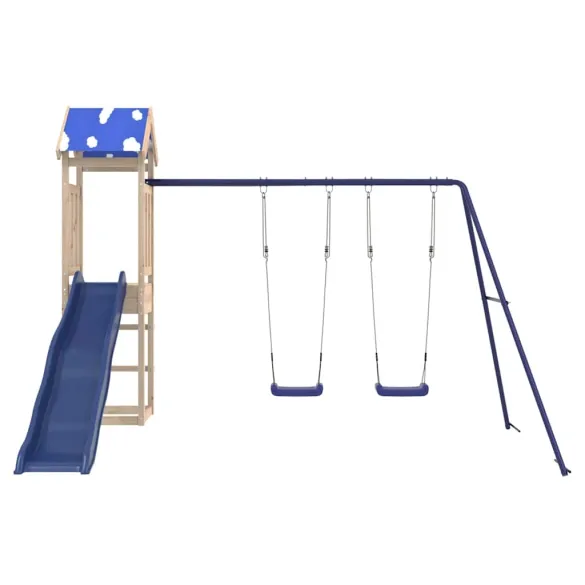 Set Joacă Exterior Lemn Pin cu Tobogan și Leagăn