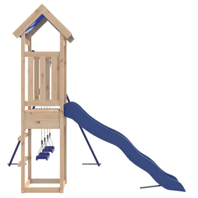 Set Joacă Exterior Lemn Pin cu Tobogan și Leagăn