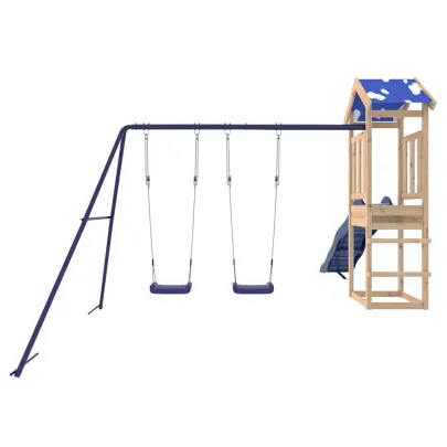 Set Joacă Exterior Lemn Pin cu Tobogan și Leagăn