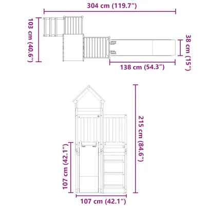 Set Joacă Exterior Lemn Douglas cu Tobogan | Comandă Acum