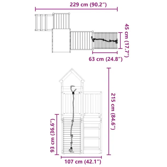 Set Joacă Exterior Lemn Douglas | Livrare Gratuită