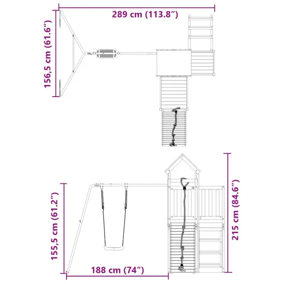 Set Joacă Exterior Lemn Douglas | Livrare Gratuită