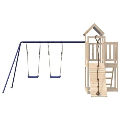 Set Joacă Exterior Lemn Masiv Pin cu Leagăn Dublu
