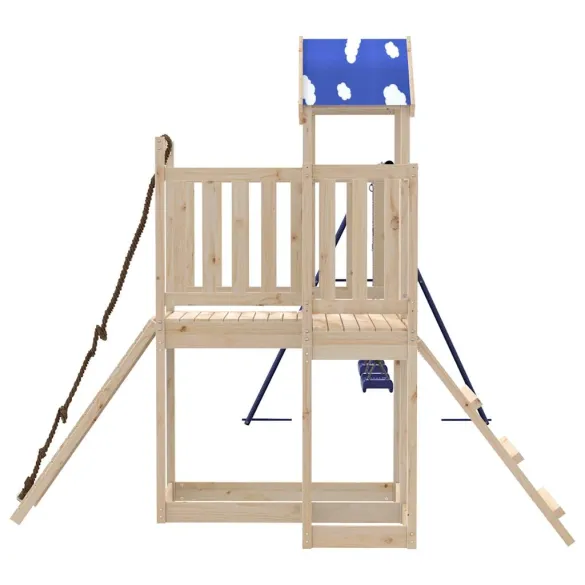 Set Joacă Exterior Lemn Masiv Pin cu Leagăn Dublu