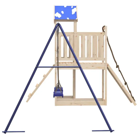 Set Joacă Exterior Lemn Masiv Pin cu Leagăn Dublu