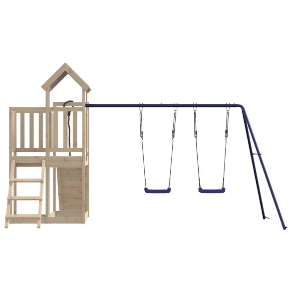 Set Joacă Exterior Lemn Masiv Pin cu Leagăn Dublu