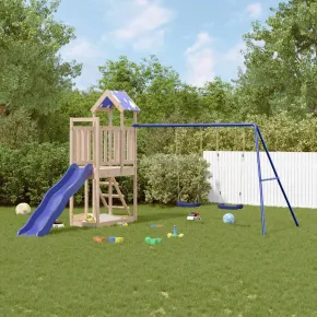 Set Joacă Exterior Lemn Masiv Pin cu Tobogan