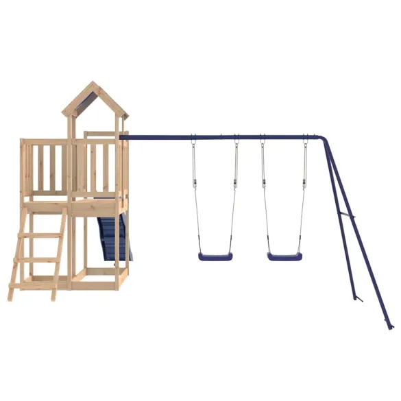 Set Joacă Exterior Lemn Masiv Pin cu Tobogan