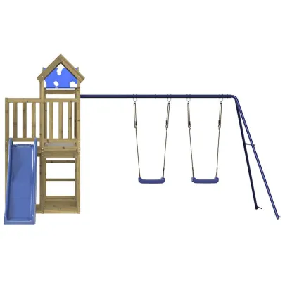 Set Joacă Exterior Lemn Pin | Tobogan Leagăne Turn