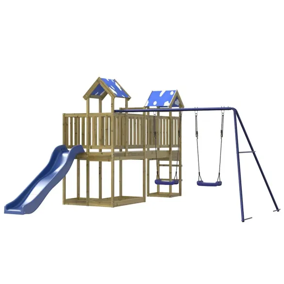 Set Joacă Exterior Lemn Pin | Tobogan Leagăne Turn