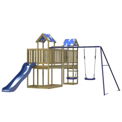 Set Joacă Exterior Lemn Pin | Tobogan Leagăne Turn