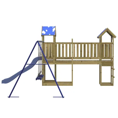 Set Joacă Exterior Lemn Pin | Tobogan Leagăne Turn
