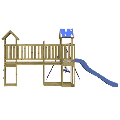 Set Joacă Exterior Lemn Pin | Tobogan Leagăne Turn