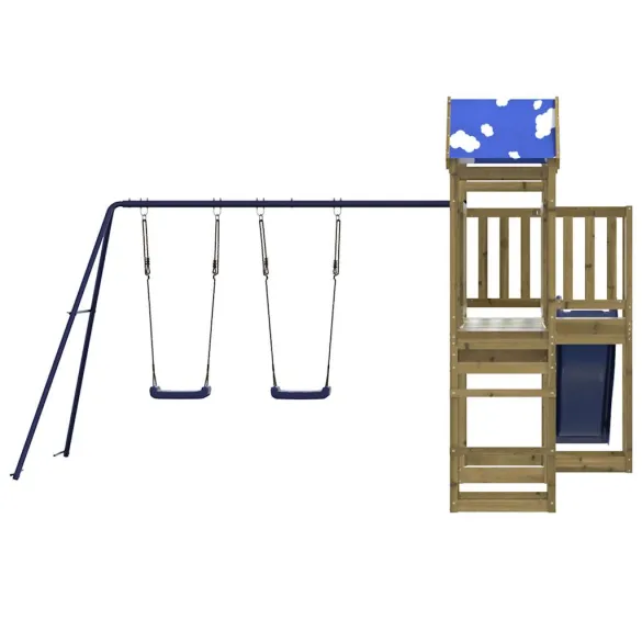 Set Joacă Exterior Lemn Pin | Tobogan Leagăne Turn