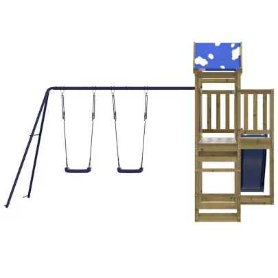 Set Joacă Exterior Lemn Pin | Tobogan Leagăne Turn