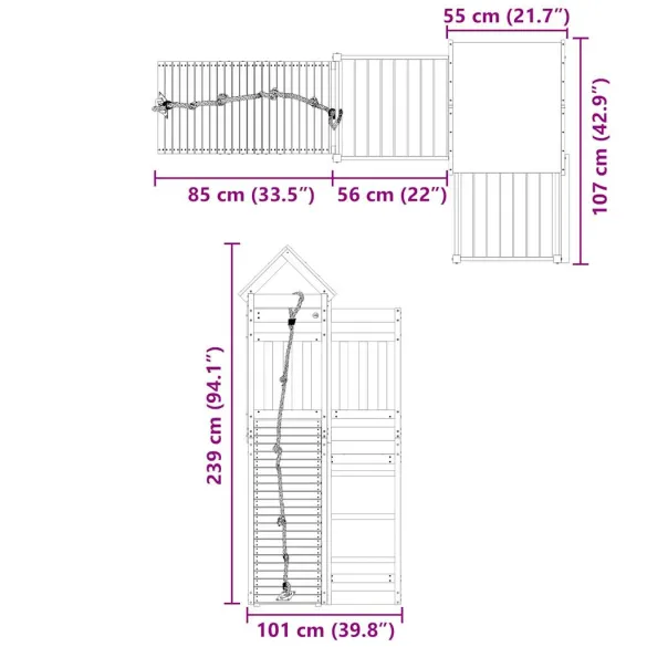 Set Joacă Exterior Lemn Masiv Pin cu Balansoar