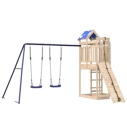Set joacă exterior lemn pin | Balansoar dublu + Turn