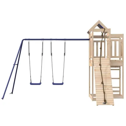 Set joacă exterior lemn pin | Balansoar dublu + Turn