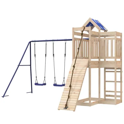 Set joacă exterior lemn pin | Balansoar dublu + Turn