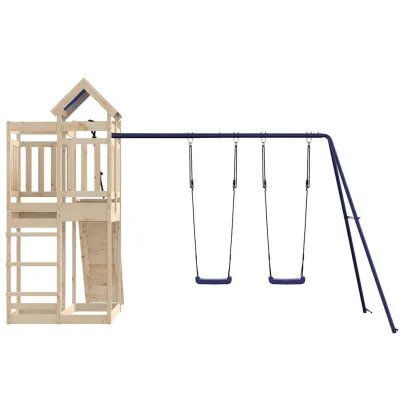 Set joacă exterior lemn pin | Balansoar dublu + Turn