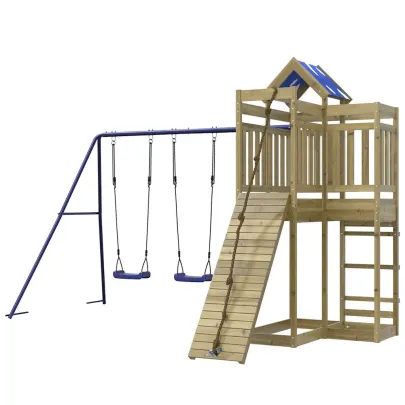 Set Joacă Exterior Lemn Pin | Turn + Leagăn Dublu
