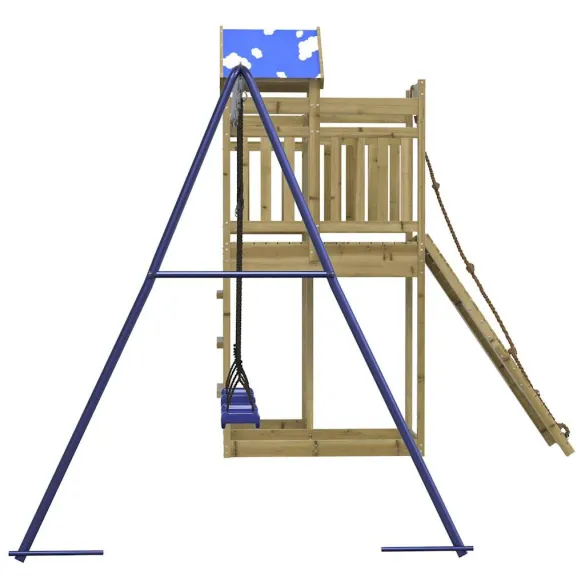 Set Joacă Exterior Lemn Pin | Turn + Leagăn Dublu