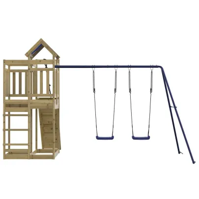Set Joacă Exterior Lemn Pin | Turn + Leagăn Dublu