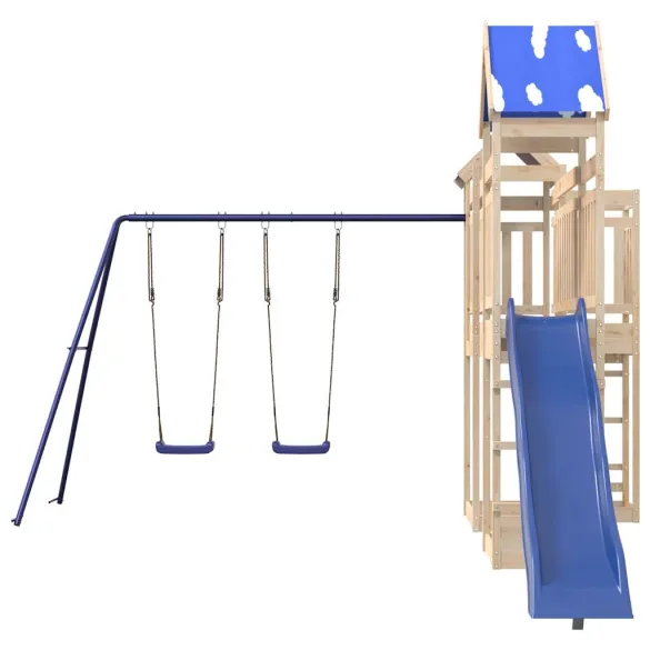 Set Joacă Exterior Lemn Pin - Cadru Cățărat Copii