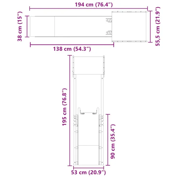 Set joacă exterior lemn masiv de pin cu tobogan