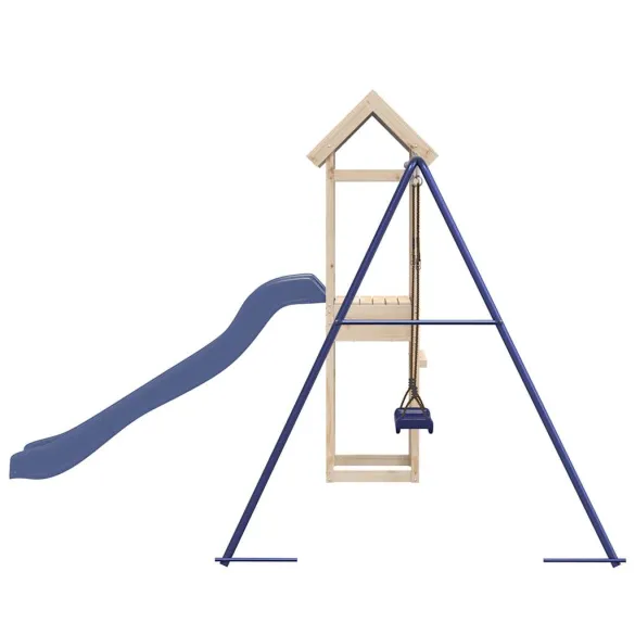 Set Joacă Exterior Lemn Masiv Pin cu Tobogan | Livrare Gratuită