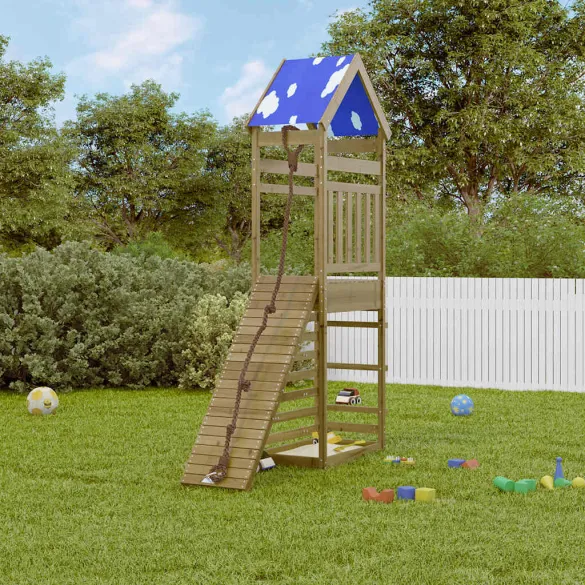 Set Joacă Exterior Lemn Pin | Turn cu Perete Cățărare
