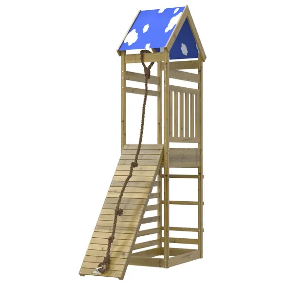 Set Joacă Exterior Lemn Pin | Turn cu Perete Cățărare