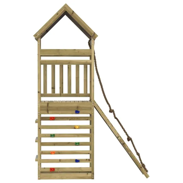 Set Joacă Exterior Lemn Pin | Turn cu Perete Cățărare