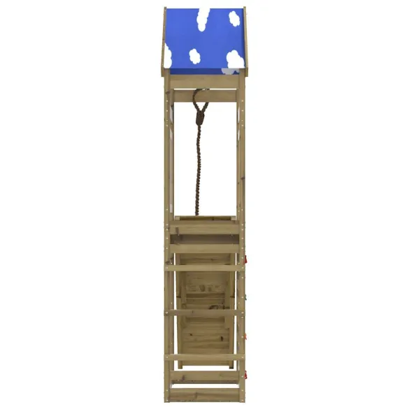 Set Joacă Exterior Lemn Pin | Turn cu Perete Cățărare