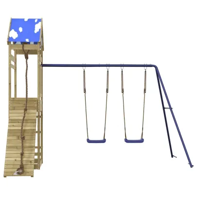 Set Joacă Exterior Lemn Pin | Turn cu Leagăn Dublu