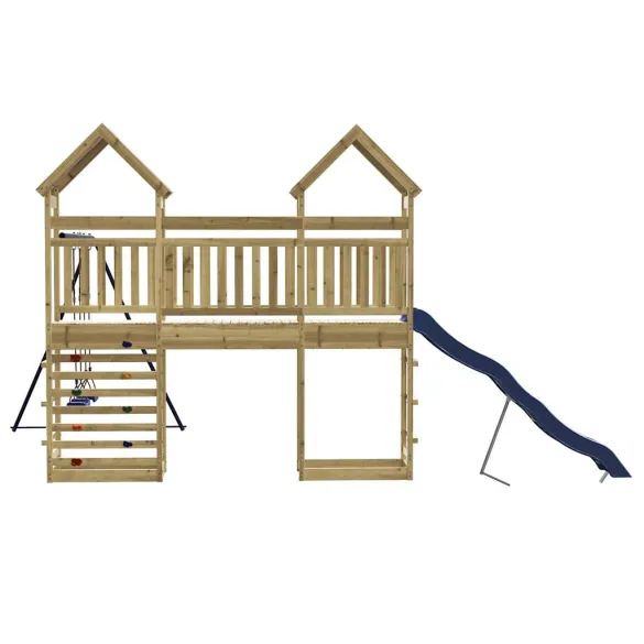 Set Joacă Exterior Lemn Pin - Tobogan și Leagăne