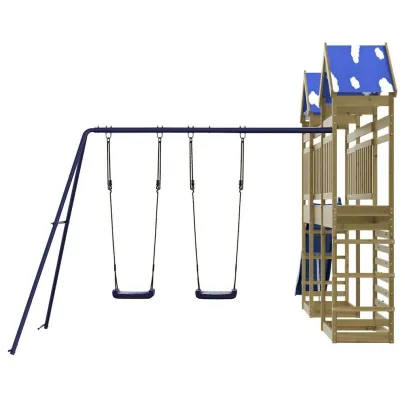 Set Joacă Exterior Lemn Pin - Tobogan și Leagăne