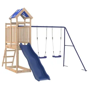 Set Joacă Exterior Lemn Pin cu Tobogan și Leagăne 2