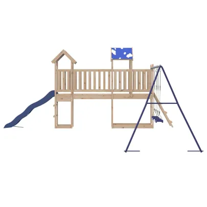 Set Joacă Exterior Lemn Pin - Tobogan și Leagăne