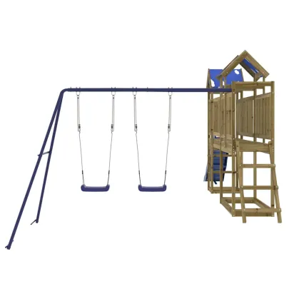 Set Joacă Exterior Lemn Pin - Tobogan și Leagăne