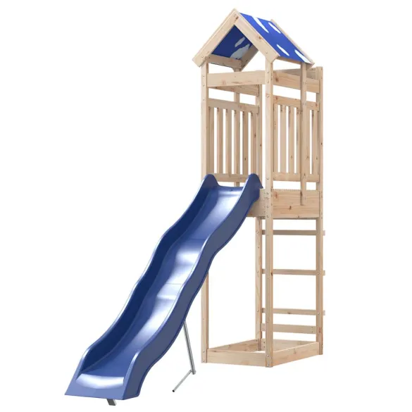 Set Joacă Exterior Lemn Masiv Pin cu Tobogan | Livrare Gratuită