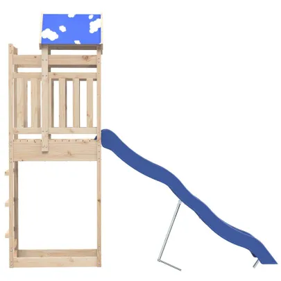 Set Joacă Exterior Lemn Masiv Pin cu Tobogan | Livrare Gratuită